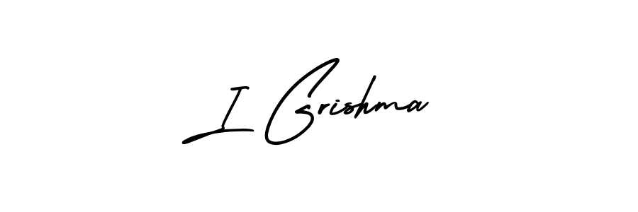 How to make I Grishma signature? AmerikaSignatureDemo-Regular is a professional autograph style. Create handwritten signature for I Grishma name. I Grishma signature style 3 images and pictures png