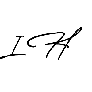 Make a beautiful signature design for name I H. With this signature (AmerikaSignatureDemo-Regular) style, you can create a handwritten signature for free. I H signature style 3 images and pictures png