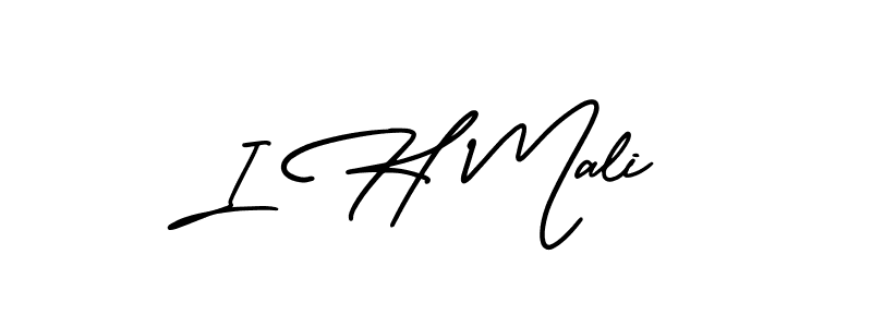 Use a signature maker to create a handwritten signature online. With this signature software, you can design (AmerikaSignatureDemo-Regular) your own signature for name I H Mali. I H Mali signature style 3 images and pictures png