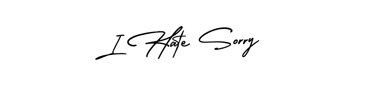 Use a signature maker to create a handwritten signature online. With this signature software, you can design (AmerikaSignatureDemo-Regular) your own signature for name I Hate Sorry. I Hate Sorry signature style 3 images and pictures png