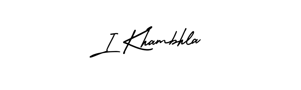 Make a short I Khambhla signature style. Manage your documents anywhere anytime using AmerikaSignatureDemo-Regular. Create and add eSignatures, submit forms, share and send files easily. I Khambhla signature style 3 images and pictures png