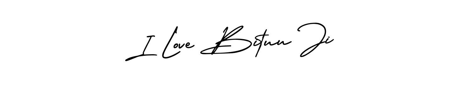 How to make I Love Bituu Ji name signature. Use AmerikaSignatureDemo-Regular style for creating short signs online. This is the latest handwritten sign. I Love Bituu Ji signature style 3 images and pictures png