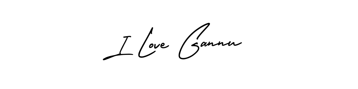 Make a beautiful signature design for name I Love Gannu. With this signature (AmerikaSignatureDemo-Regular) style, you can create a handwritten signature for free. I Love Gannu signature style 3 images and pictures png