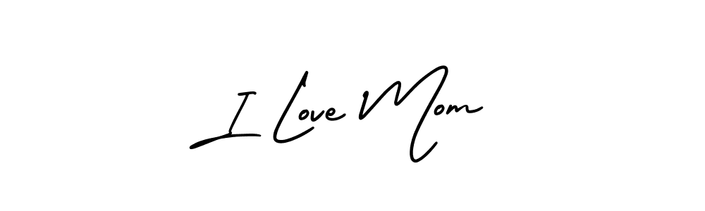 How to make I Love Mom name signature. Use AmerikaSignatureDemo-Regular style for creating short signs online. This is the latest handwritten sign. I Love Mom signature style 3 images and pictures png