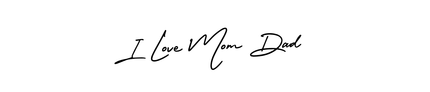 Make a beautiful signature design for name I Love Mom Dad. Use this online signature maker to create a handwritten signature for free. I Love Mom Dad signature style 3 images and pictures png