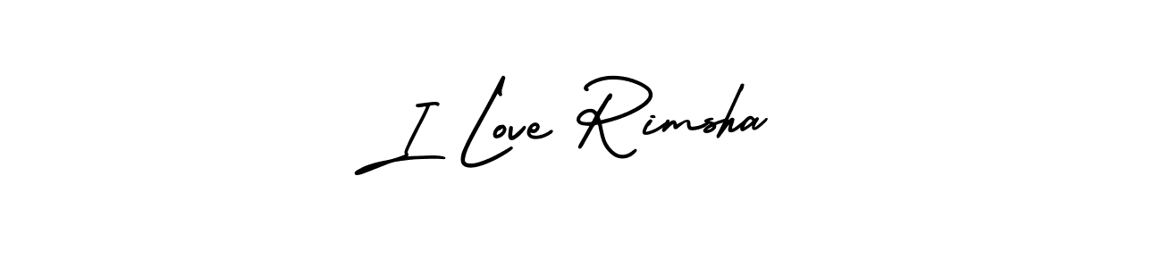 This is the best signature style for the I Love Rimsha name. Also you like these signature font (AmerikaSignatureDemo-Regular). Mix name signature. I Love Rimsha signature style 3 images and pictures png