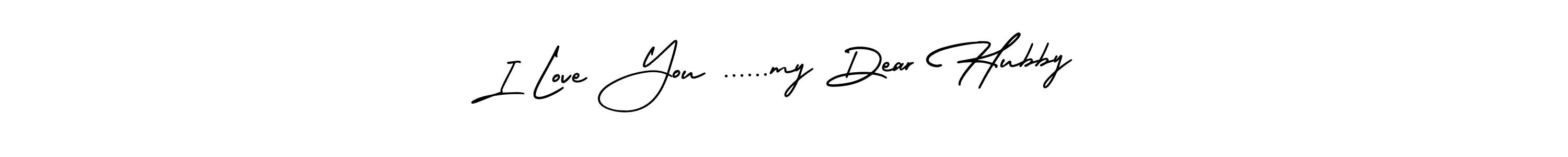 How to make I Love You ......my Dear Hubby name signature. Use AmerikaSignatureDemo-Regular style for creating short signs online. This is the latest handwritten sign. I Love You ......my Dear Hubby signature style 3 images and pictures png