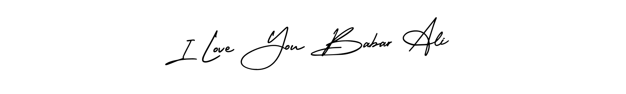 The best way (AmerikaSignatureDemo-Regular) to make a short signature is to pick only two or three words in your name. The name I Love You Babar Ali include a total of six letters. For converting this name. I Love You Babar Ali signature style 3 images and pictures png