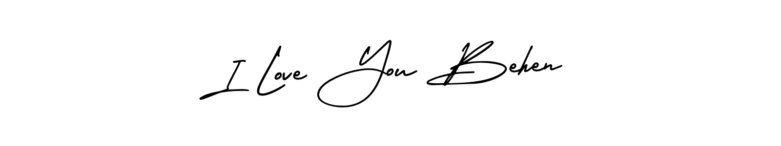 I Love You Behen stylish signature style. Best Handwritten Sign (AmerikaSignatureDemo-Regular) for my name. Handwritten Signature Collection Ideas for my name I Love You Behen. I Love You Behen signature style 3 images and pictures png