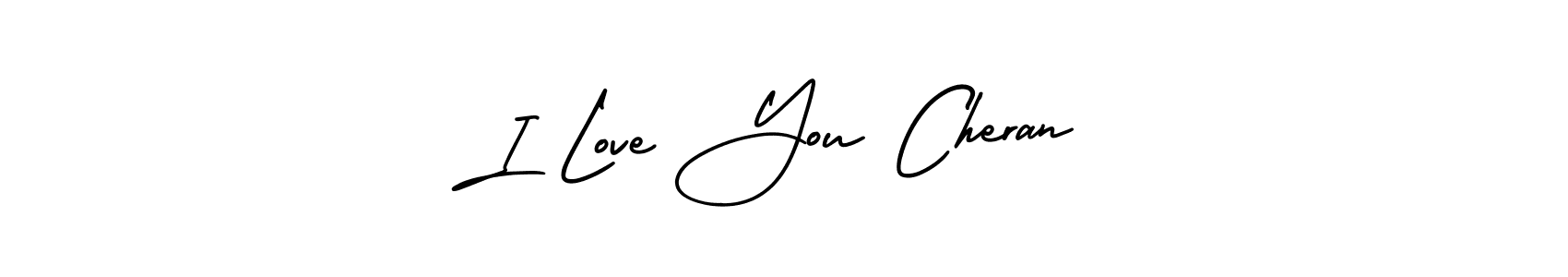 I Love You Cheran stylish signature style. Best Handwritten Sign (AmerikaSignatureDemo-Regular) for my name. Handwritten Signature Collection Ideas for my name I Love You Cheran. I Love You Cheran signature style 3 images and pictures png