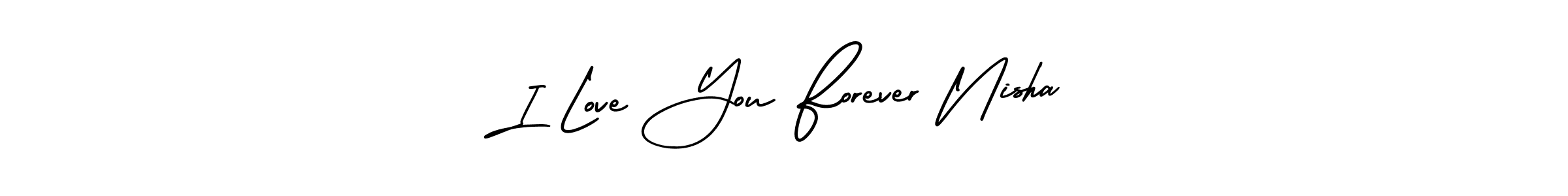 It looks lik you need a new signature style for name I Love You Forever Nisha. Design unique handwritten (AmerikaSignatureDemo-Regular) signature with our free signature maker in just a few clicks. I Love You Forever Nisha signature style 3 images and pictures png