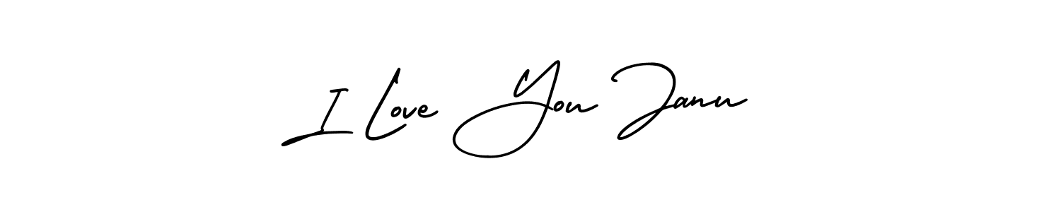 Create a beautiful signature design for name I Love You Janu. With this signature (AmerikaSignatureDemo-Regular) fonts, you can make a handwritten signature for free. I Love You Janu signature style 3 images and pictures png