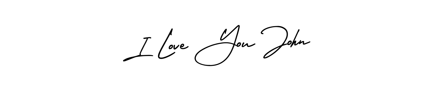 Use a signature maker to create a handwritten signature online. With this signature software, you can design (AmerikaSignatureDemo-Regular) your own signature for name I Love You John. I Love You John signature style 3 images and pictures png