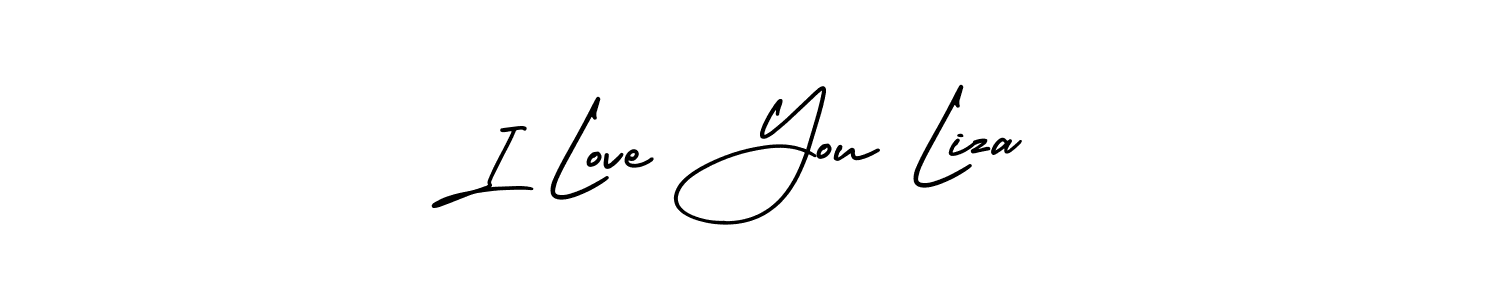 The best way (AmerikaSignatureDemo-Regular) to make a short signature is to pick only two or three words in your name. The name I Love You Liza include a total of six letters. For converting this name. I Love You Liza signature style 3 images and pictures png