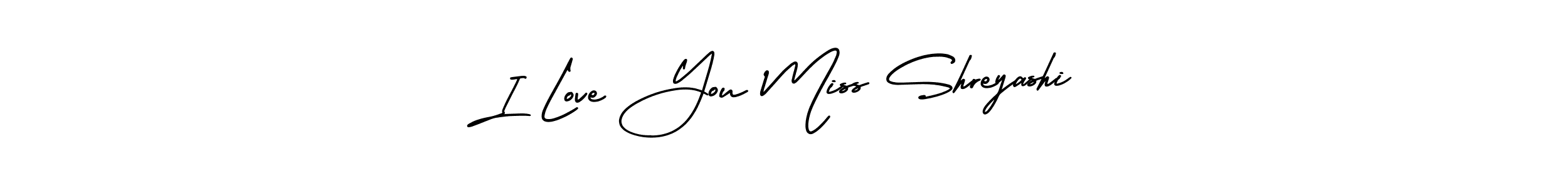 Make a beautiful signature design for name I Love You Miss Shreyashi. With this signature (AmerikaSignatureDemo-Regular) style, you can create a handwritten signature for free. I Love You Miss Shreyashi signature style 3 images and pictures png