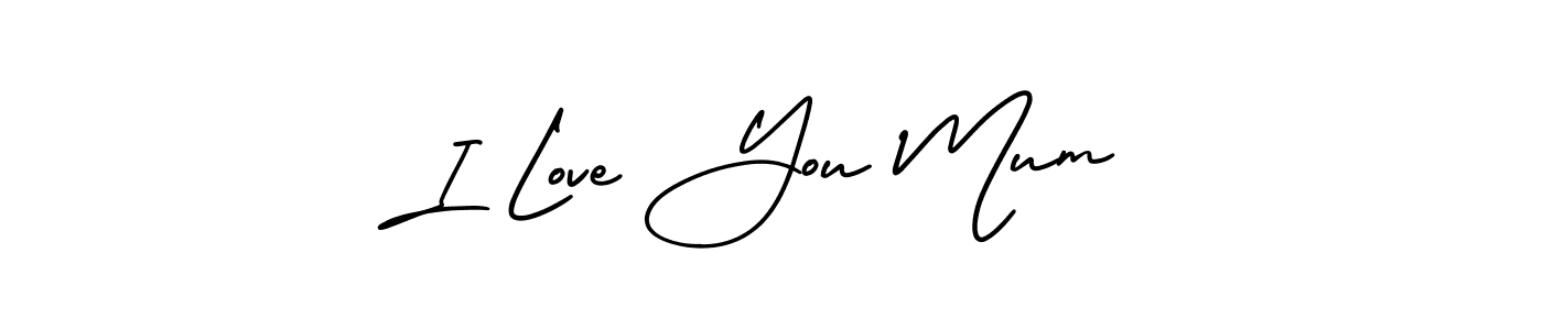 You should practise on your own different ways (AmerikaSignatureDemo-Regular) to write your name (I Love You Mum) in signature. don't let someone else do it for you. I Love You Mum signature style 3 images and pictures png