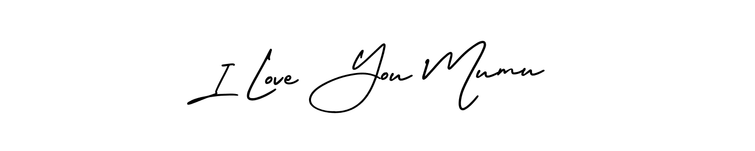 Make a beautiful signature design for name I Love You Mumu. With this signature (AmerikaSignatureDemo-Regular) style, you can create a handwritten signature for free. I Love You Mumu signature style 3 images and pictures png