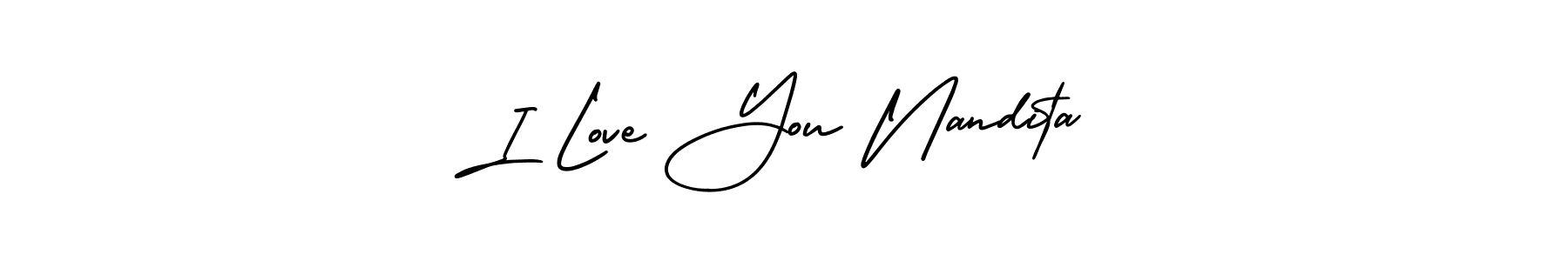 Design your own signature with our free online signature maker. With this signature software, you can create a handwritten (AmerikaSignatureDemo-Regular) signature for name I Love You Nandita. I Love You Nandita signature style 3 images and pictures png