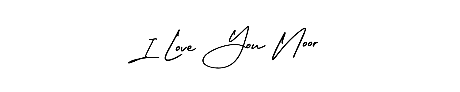 You should practise on your own different ways (AmerikaSignatureDemo-Regular) to write your name (I Love You Noor) in signature. don't let someone else do it for you. I Love You Noor signature style 3 images and pictures png