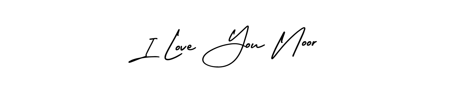 You should practise on your own different ways (AmerikaSignatureDemo-Regular) to write your name (I Love You Noor) in signature. don't let someone else do it for you. I Love You Noor signature style 3 images and pictures png