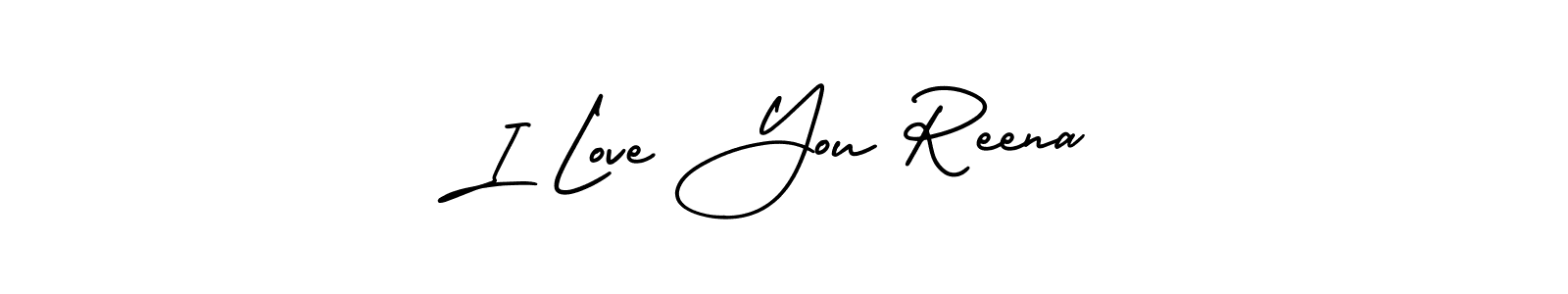 The best way (AmerikaSignatureDemo-Regular) to make a short signature is to pick only two or three words in your name. The name I Love You Reena include a total of six letters. For converting this name. I Love You Reena signature style 3 images and pictures png