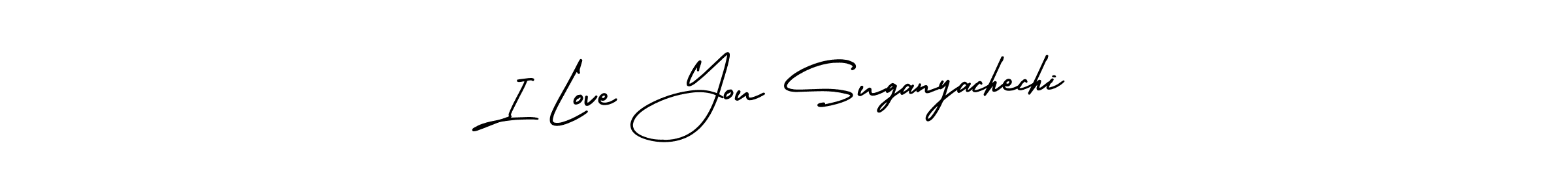 Create a beautiful signature design for name I Love You Suganyachechi. With this signature (AmerikaSignatureDemo-Regular) fonts, you can make a handwritten signature for free. I Love You Suganyachechi signature style 3 images and pictures png