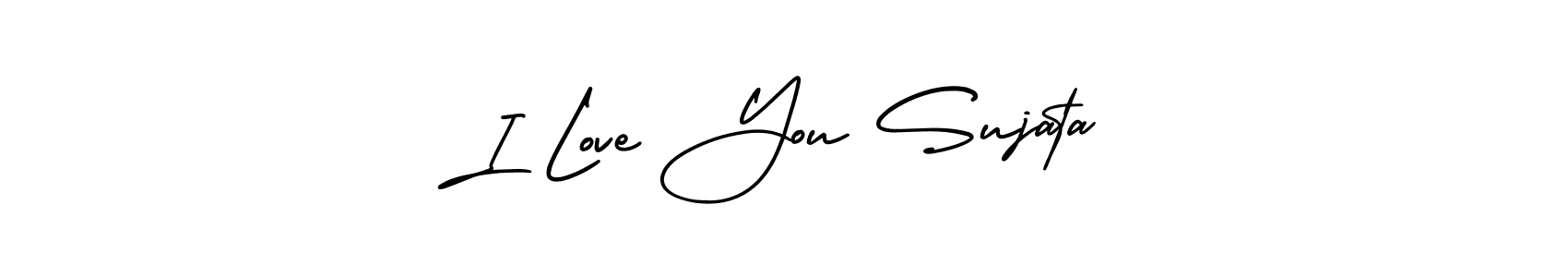 The best way (AmerikaSignatureDemo-Regular) to make a short signature is to pick only two or three words in your name. The name I Love You Sujata include a total of six letters. For converting this name. I Love You Sujata signature style 3 images and pictures png