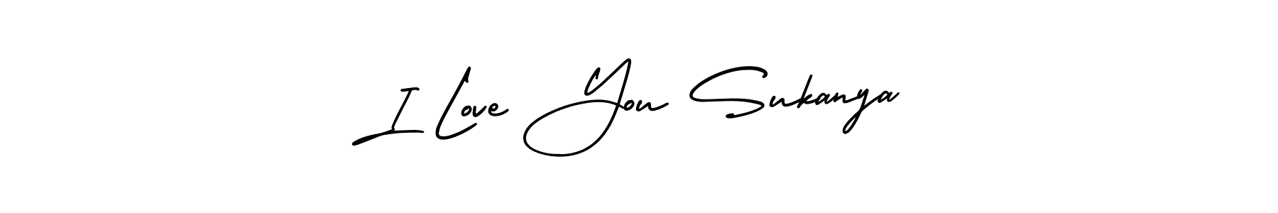 This is the best signature style for the I Love You Sukanya name. Also you like these signature font (AmerikaSignatureDemo-Regular). Mix name signature. I Love You Sukanya signature style 3 images and pictures png