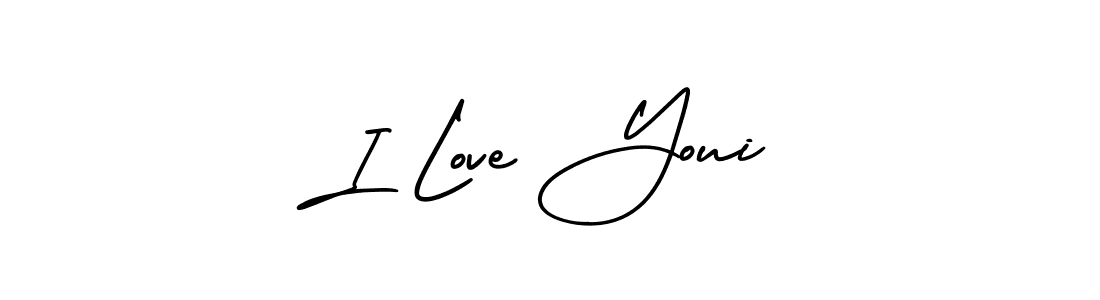 Create a beautiful signature design for name I Love Youi. With this signature (AmerikaSignatureDemo-Regular) fonts, you can make a handwritten signature for free. I Love Youi signature style 3 images and pictures png