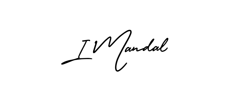 How to make I Mandal name signature. Use AmerikaSignatureDemo-Regular style for creating short signs online. This is the latest handwritten sign. I Mandal signature style 3 images and pictures png