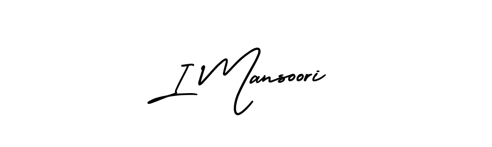 Also You can easily find your signature by using the search form. We will create I Mansoori name handwritten signature images for you free of cost using AmerikaSignatureDemo-Regular sign style. I Mansoori signature style 3 images and pictures png