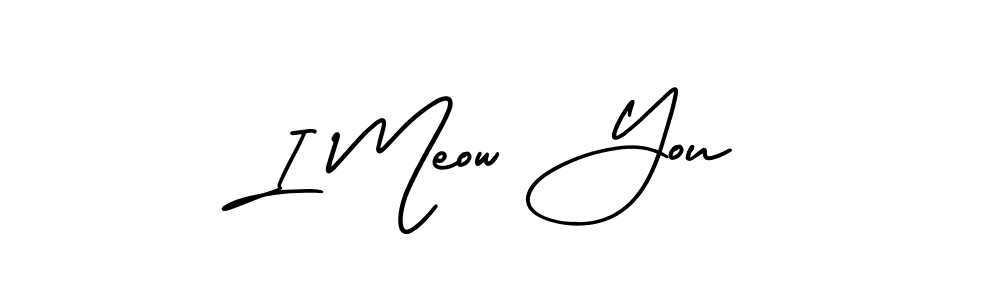 I Meow You stylish signature style. Best Handwritten Sign (AmerikaSignatureDemo-Regular) for my name. Handwritten Signature Collection Ideas for my name I Meow You. I Meow You signature style 3 images and pictures png