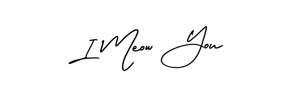 I Meow You stylish signature style. Best Handwritten Sign (AmerikaSignatureDemo-Regular) for my name. Handwritten Signature Collection Ideas for my name I Meow You. I Meow You signature style 3 images and pictures png