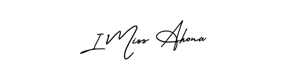 Make a beautiful signature design for name I Miss Ahona. With this signature (AmerikaSignatureDemo-Regular) style, you can create a handwritten signature for free. I Miss Ahona signature style 3 images and pictures png