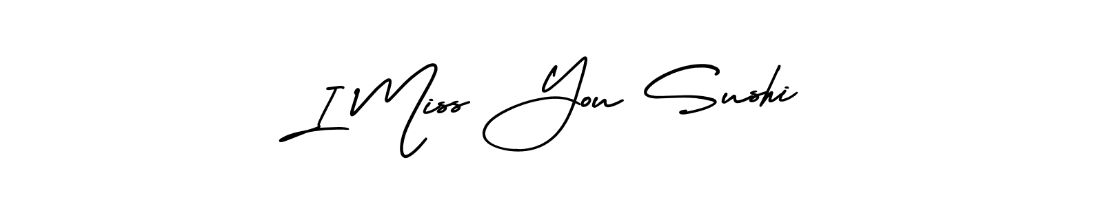 How to Draw I Miss You Sushi signature style? AmerikaSignatureDemo-Regular is a latest design signature styles for name I Miss You Sushi. I Miss You Sushi signature style 3 images and pictures png
