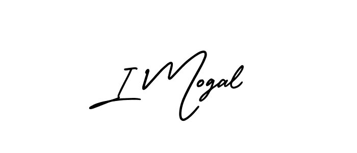 You should practise on your own different ways (AmerikaSignatureDemo-Regular) to write your name (I Mogal) in signature. don't let someone else do it for you. I Mogal signature style 3 images and pictures png