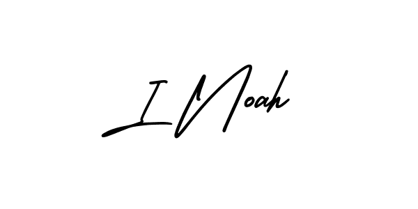 Make a beautiful signature design for name I Noah. With this signature (AmerikaSignatureDemo-Regular) style, you can create a handwritten signature for free. I Noah signature style 3 images and pictures png