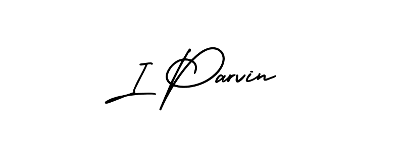 Make a beautiful signature design for name I Parvin. With this signature (AmerikaSignatureDemo-Regular) style, you can create a handwritten signature for free. I Parvin signature style 3 images and pictures png