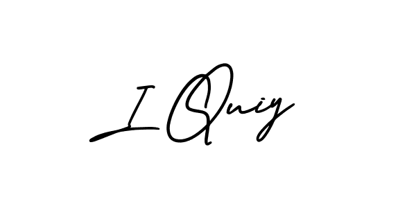 This is the best signature style for the I Quiy name. Also you like these signature font (AmerikaSignatureDemo-Regular). Mix name signature. I Quiy signature style 3 images and pictures png