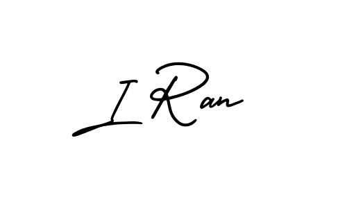 How to make I Ran name signature. Use AmerikaSignatureDemo-Regular style for creating short signs online. This is the latest handwritten sign. I Ran signature style 3 images and pictures png