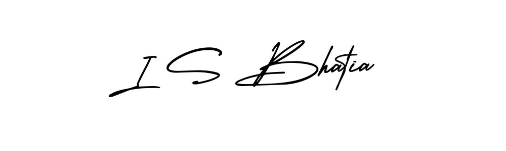 The best way (AmerikaSignatureDemo-Regular) to make a short signature is to pick only two or three words in your name. The name I S Bhatia include a total of six letters. For converting this name. I S Bhatia signature style 3 images and pictures png