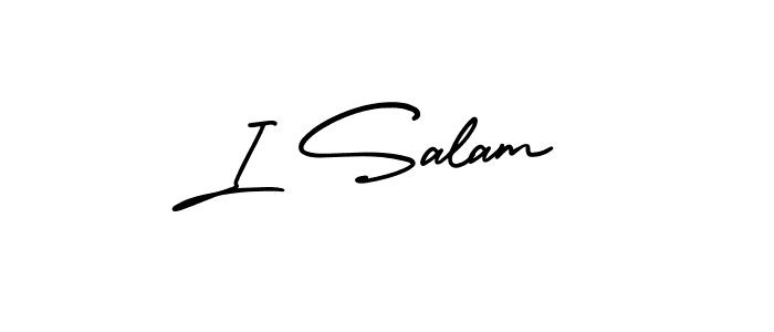 Make a beautiful signature design for name I Salam. With this signature (AmerikaSignatureDemo-Regular) style, you can create a handwritten signature for free. I Salam signature style 3 images and pictures png