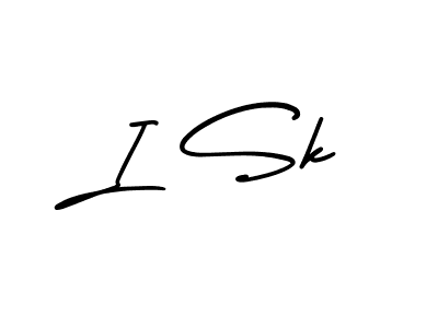 Make a beautiful signature design for name I Sk. With this signature (AmerikaSignatureDemo-Regular) style, you can create a handwritten signature for free. I Sk signature style 3 images and pictures png