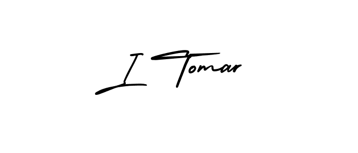 You should practise on your own different ways (AmerikaSignatureDemo-Regular) to write your name (I Tomar) in signature. don't let someone else do it for you. I Tomar signature style 3 images and pictures png