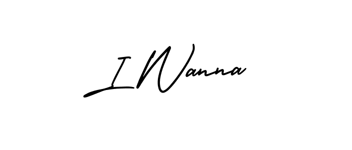 Create a beautiful signature design for name I Wanna. With this signature (AmerikaSignatureDemo-Regular) fonts, you can make a handwritten signature for free. I Wanna signature style 3 images and pictures png