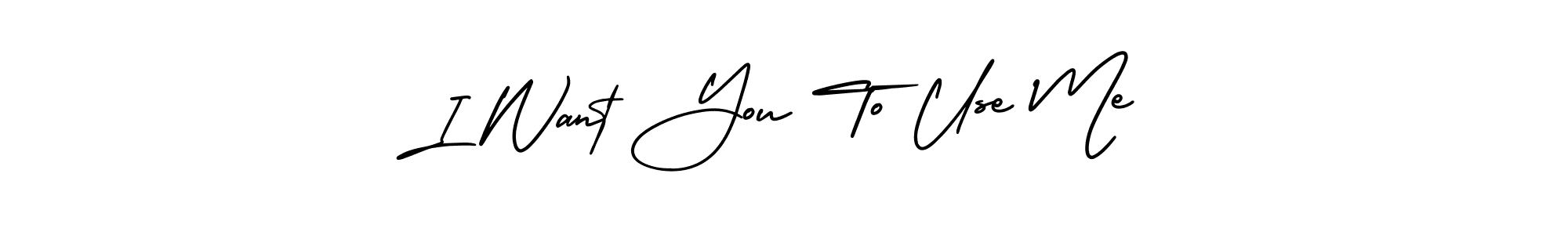 Use a signature maker to create a handwritten signature online. With this signature software, you can design (AmerikaSignatureDemo-Regular) your own signature for name I Want You To Use Me. I Want You To Use Me signature style 3 images and pictures png