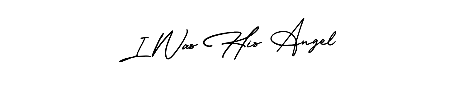I Was His Angel stylish signature style. Best Handwritten Sign (AmerikaSignatureDemo-Regular) for my name. Handwritten Signature Collection Ideas for my name I Was His Angel. I Was His Angel signature style 3 images and pictures png