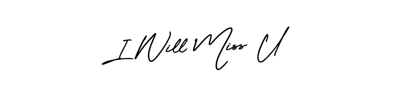 Use a signature maker to create a handwritten signature online. With this signature software, you can design (AmerikaSignatureDemo-Regular) your own signature for name I Will Miss U. I Will Miss U signature style 3 images and pictures png