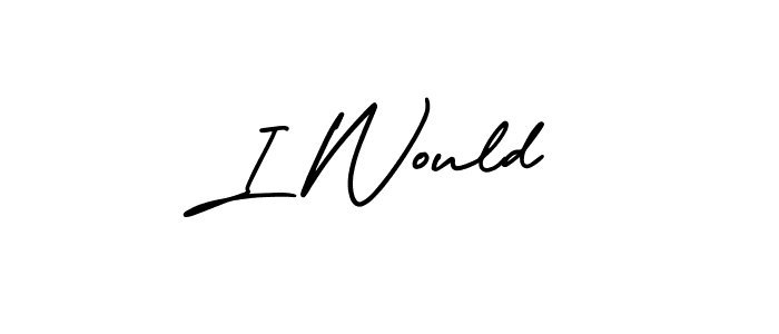 Create a beautiful signature design for name I Would. With this signature (AmerikaSignatureDemo-Regular) fonts, you can make a handwritten signature for free. I Would signature style 3 images and pictures png