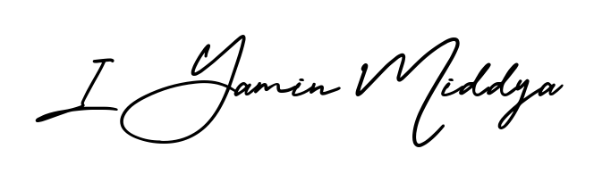 This is the best signature style for the I Yamin Middya name. Also you like these signature font (AmerikaSignatureDemo-Regular). Mix name signature. I Yamin Middya signature style 3 images and pictures png